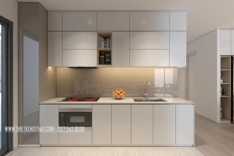 Thiết kế phòng bếp chung cư sang trọng và tiện nghi, được gia chủ đầu tư quan tâm từ nội thất gỗ cho tới những thiết bị nhà bếp hiện đại Thiết kế phòng bếp, tủ bếp đẹp