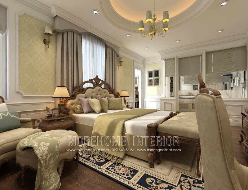 Giường ngủ chung cư gỗ tự nhiên Giường ngủ chung cư gỗ tự nhiên