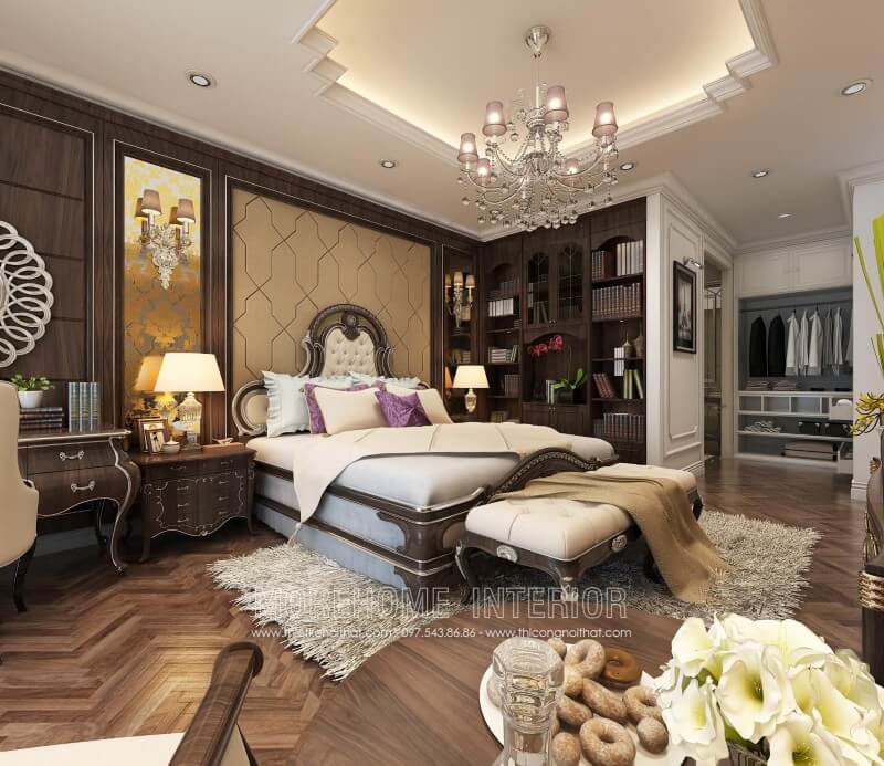 Giường ngủ chung cư gỗ tự nhiên Giường ngủ chung cư gỗ tự nhiên