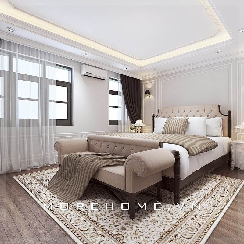 Giường ngủ chung cư gỗ tự nhiên Giường ngủ chung cư gỗ tự nhiên